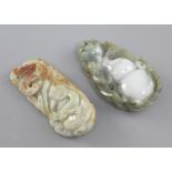 Two Chinese jadeite carvings