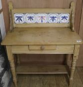 A pine washstand, W.90cm