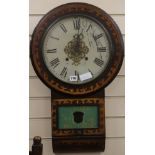 A 19th century American drop dial wall clock, 69cm