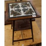 A mahogany 'Butterfly' tile top table, W.41cm