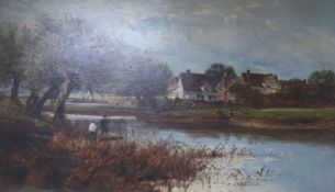 William E. Harrisoil on canvasAnglers beside a riversigned and dated 188760 x 101cm