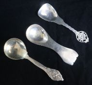 A 1930's Central School of Arts & Crafts silver spoon, London, 1934 and two stylish Scandinavian