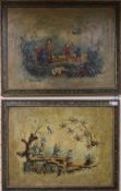 A pair of 19th century European oils on canvas Chinoiserie panels 52 x 81cm.