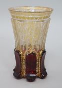 A Bohemian ruby glass vase