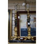 A pair of Regency style table lamps