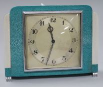 A shagreen mantel clock