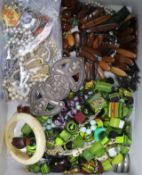 A quantity of mixed silver and costume jewellery.