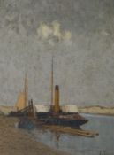 Charles Thornley (1858-1898)oil on canvasPaddle steamer in harboursigned38 x 29cm.