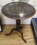 A 19th century Welsh slate marble top table painted to simulate Italian marble H.73cm