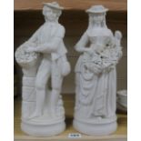 Two Parian ware figures