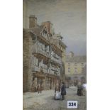 William HyamswatercolourDitchling street scene and a view of a Flemish town by another hand25 x