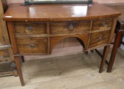 A George III style mahogany bowfront sideboard W.114cm