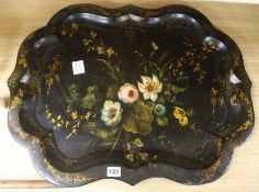 A Victorian papier mache tray