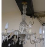 A five branch ceiling glass chandelier