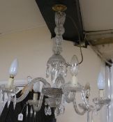 A five branch ceiling glass chandelier