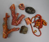 Assorted carved coral and other items.