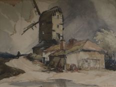 William HyamswatercolourDitchling Millsigned25 x 32cm.