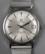 A gentleman's 1960's stainless steel Omega Seamaster manual wind 600 wrist watch, movement c.611.