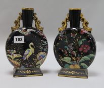A pair of enamelled porcelain vases