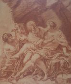 Manner of VouetOld Master sanguine chalk drawing41 x 33cm.