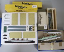 A Minic Ship Ocean Terminal Set, three Tri-ang 1:1200 scale Waterline Models (all boxed) and six