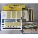 A Minic Ship Ocean Terminal Set, three Tri-ang 1:1200 scale Waterline Models (all boxed) and six