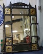 A Victorian aesthetic ebonised wall mirror H.130cm