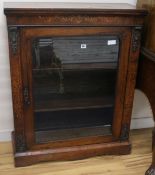 A Victorian inlaid walnut pier cabinet, W.81cm