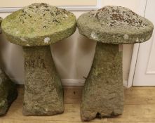 A pair of staddle stones