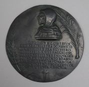 A 19th century Italian Fra Girolamo Savonarola lead alloy plaque