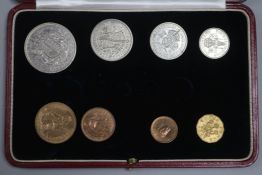 An incomplete 1937 specimen coin set, maundy 1d-4d lacking