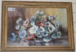 Marion BroomwatercolourStill life of anemoniessigned37 x 56cm.