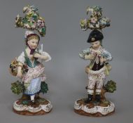 A pair of Dresden figures