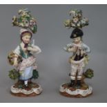 A pair of Dresden figures