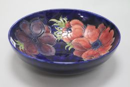 A Moorcroft 'blue anemones' bowl