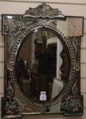 A Venetian style wall mirror W.53cm