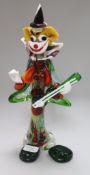 A Murano glass figure of a clown