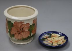 A Moorcroft jardiniere and small dish