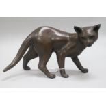 Tom Merrifield bronze figure of a standing cat, limited edition 32/95