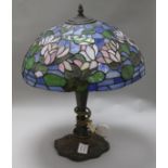 A Tiffany style leaded glass lamp