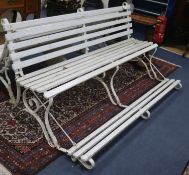 A 19th Century wrought iron metamorphic bench, W.183cm