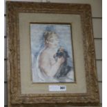 Willi Nowak (1886-1977)watercolourGirl with a lap dogsigned in pencil, blindstamped10.5 x 7.5in.