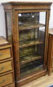 A late 19th cnetury French marquetry vitrine, H.134cm