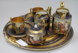 A Vienna style porcelain cabaret set