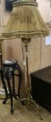 An Edwardian brass lamp standard H.141cm approx.