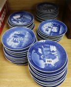 A collection of forty two Royal Copenhagen Christmas and other plates