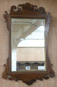 Mahogany fret framed mirror H.64cm