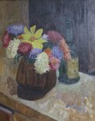 Mid 20th centuryoil on canvasStill life of flowers in a vase48 x 38cm