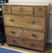 A 19th century mahogany military chest, W.100cm