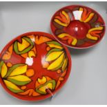 Two Poole pottery Delphis bowls